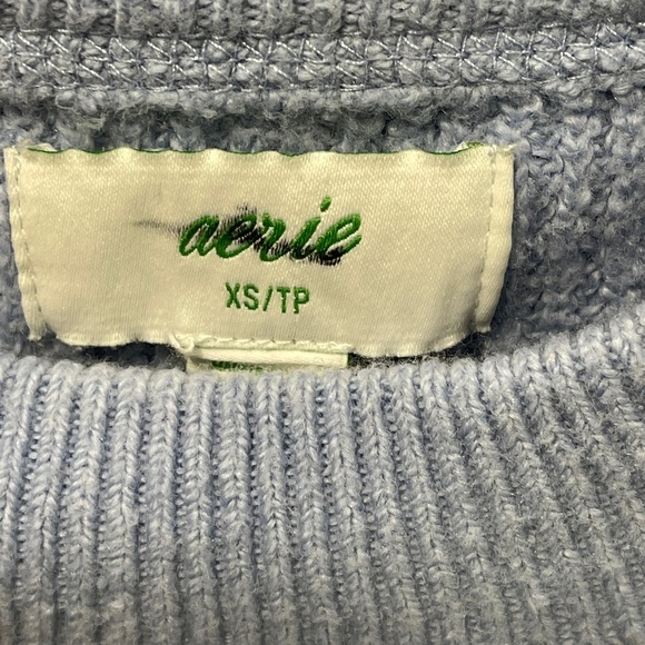 Aerie Monaco Blue Oversized Ribbed Sweater size XS - Picture 4 of 6